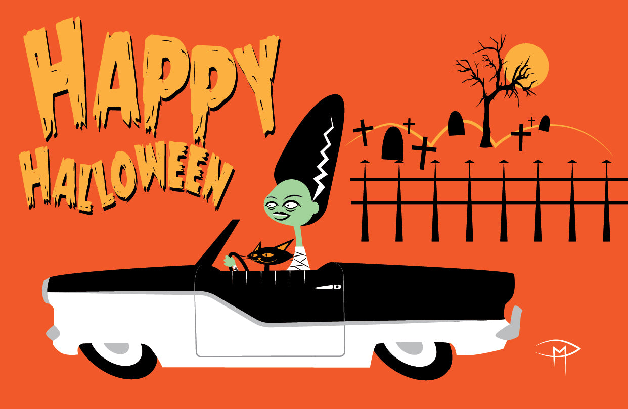 Happy Halloween Bride In A Met Poster