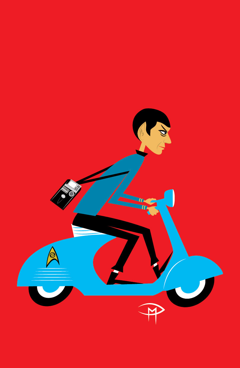 Spock On A Vespa Poster