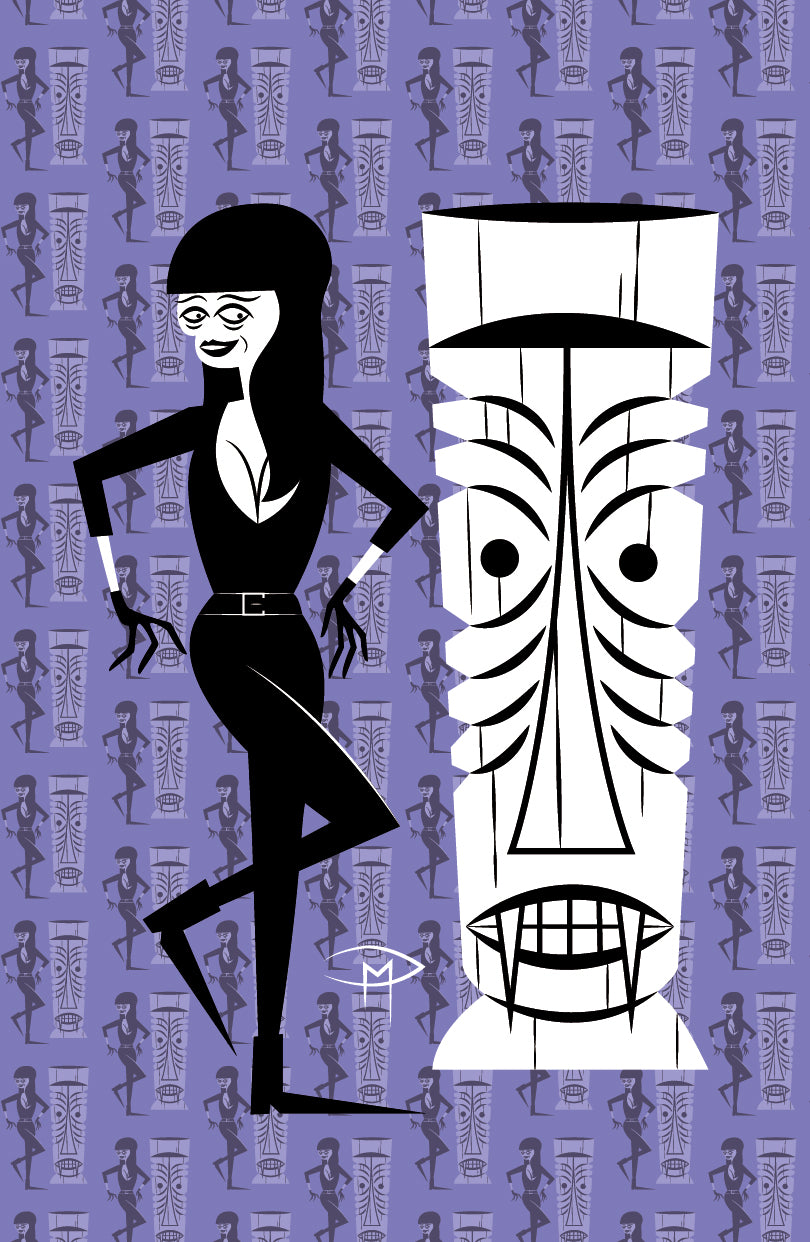 Tura Satana Tiki Ghool Tura Pattern Poster