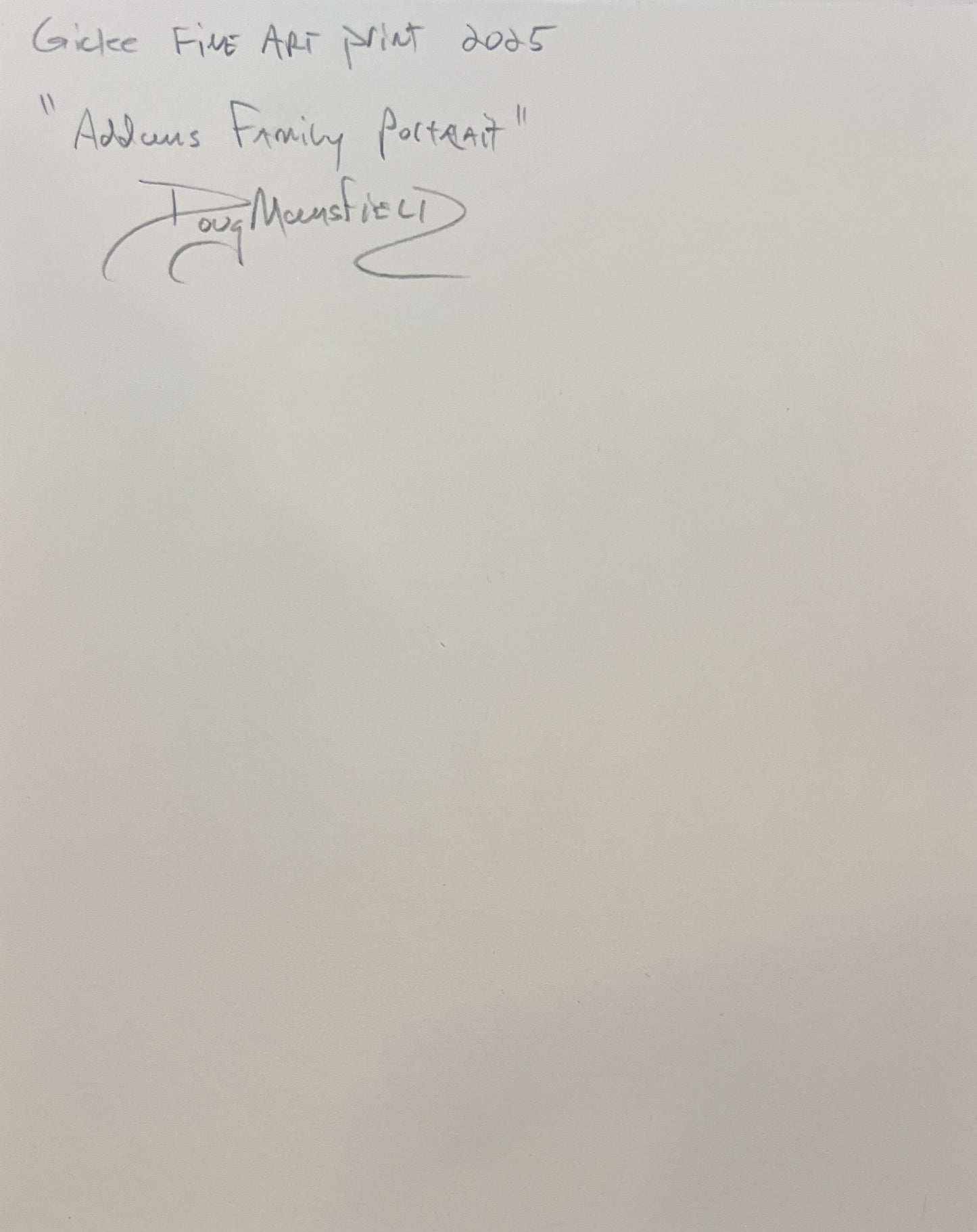 "Addams Family Portrait" 8"x10" Giclee Fine Art Print