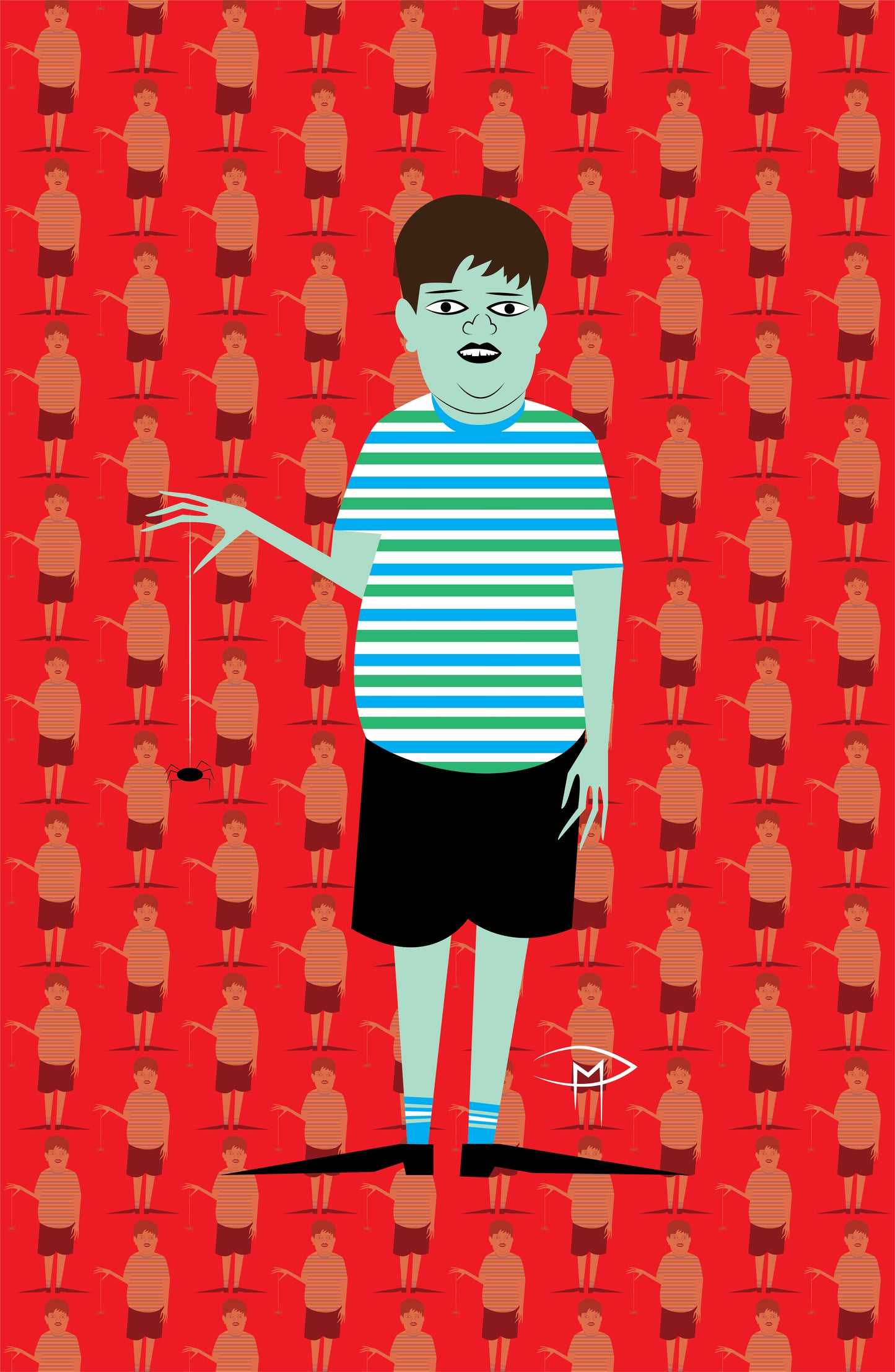 Pugsley Addams Pattern Poster