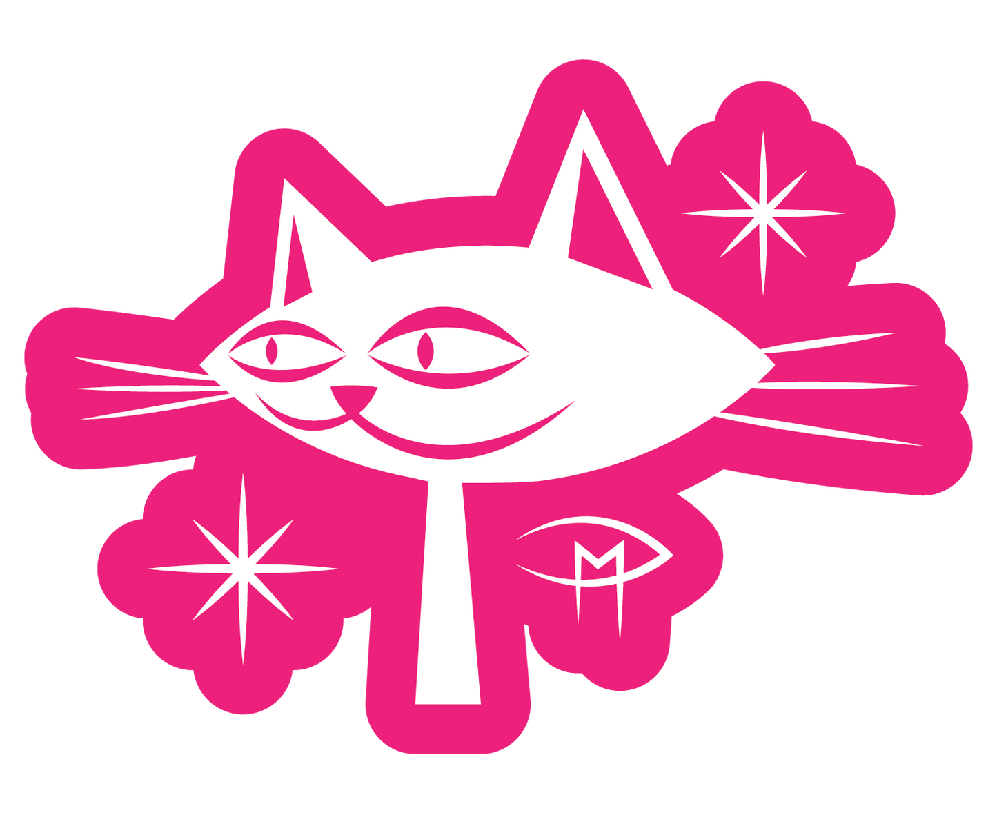 Cat Face With Stars Magnet