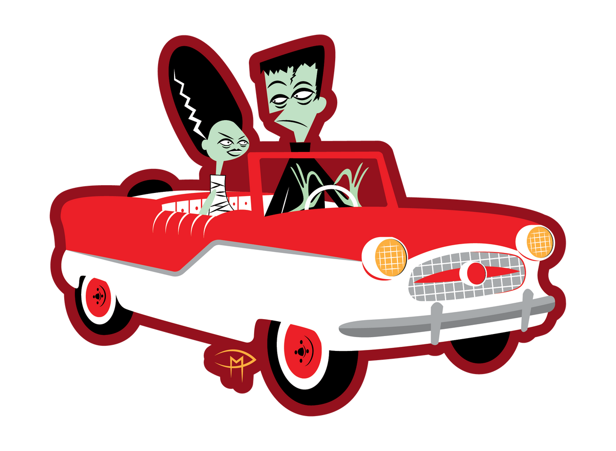 Frankie And Bride In A Met Die Cut Sticker Large 6"