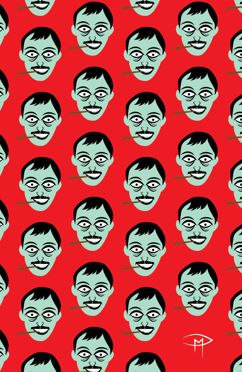 Gomez Addams Face Pattern Poster