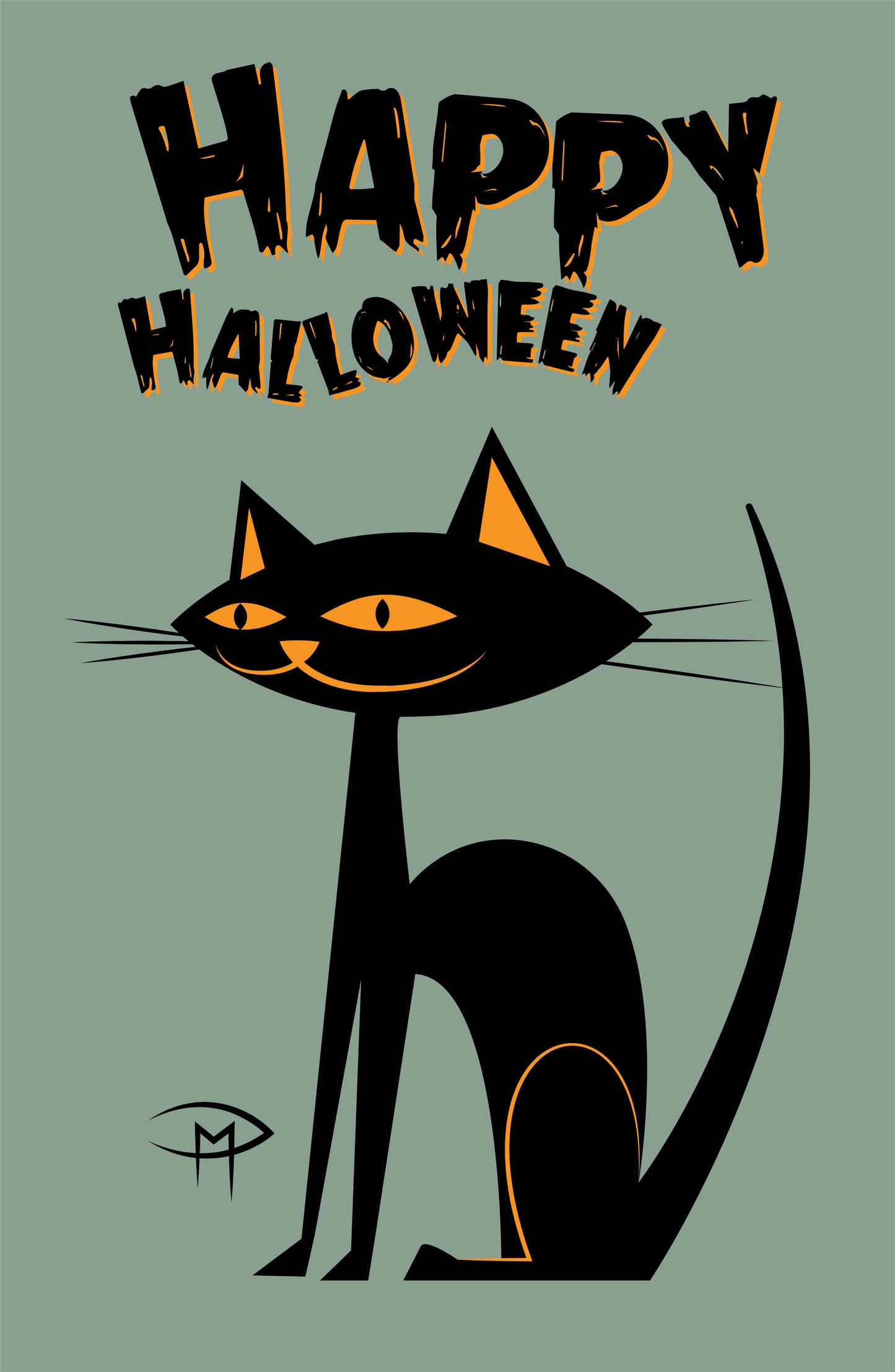 Halloween Black Cat Poster