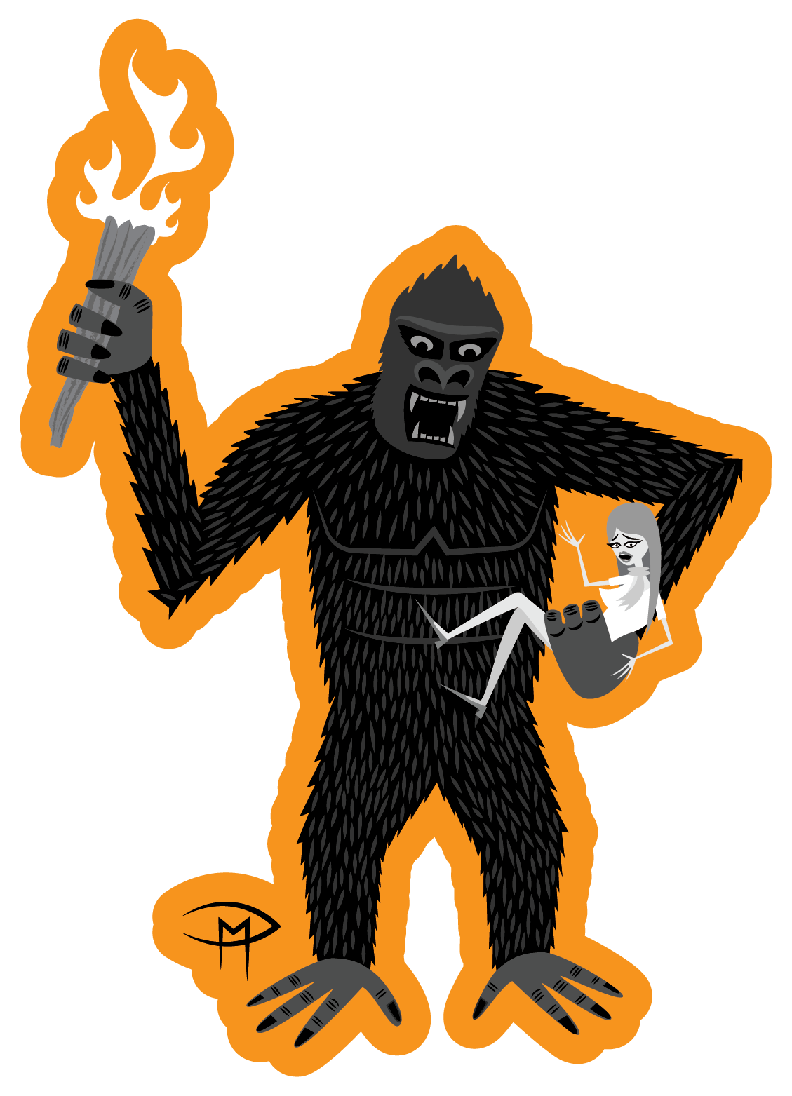 King Kong Die Cut Sticker Large 8"