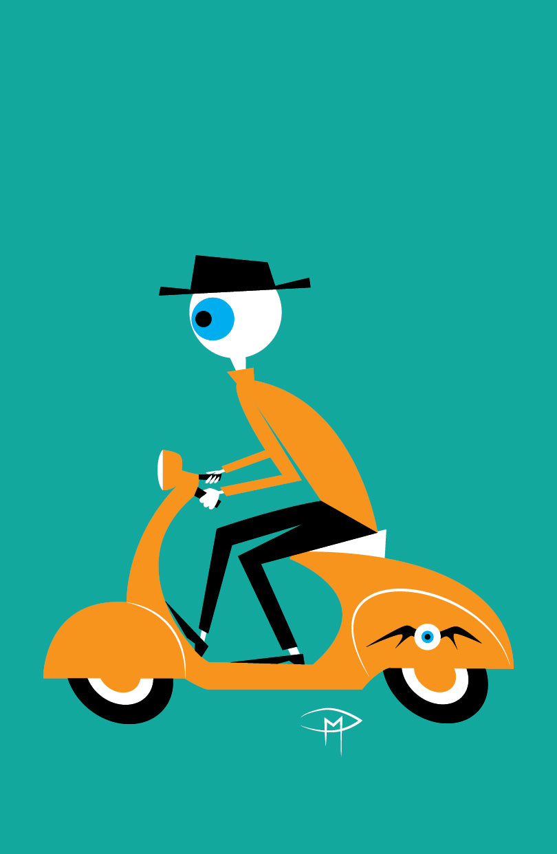 Medulla On A Vespa Poster