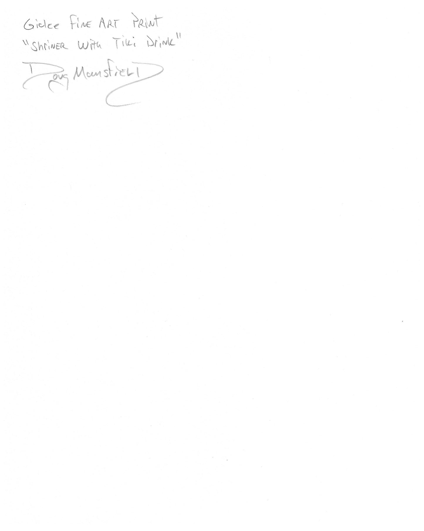 "Shriner With Tiki Drink" 8"x10" Giclee Fine Art Print