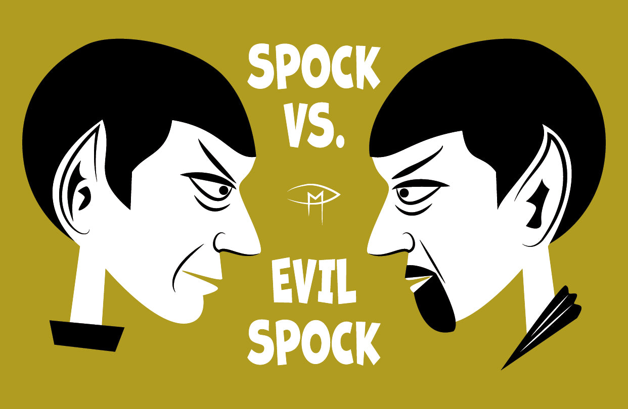 Spock Vs. Evil Spock Gold Poster