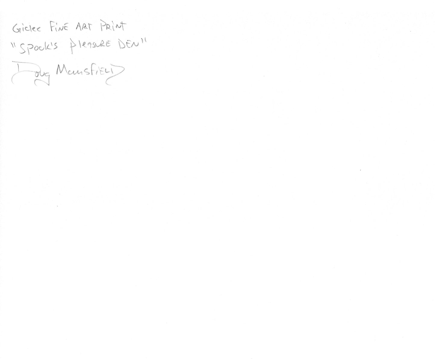 "Spock's Pleasure Den" 8"x10" Giclee Fine Art Print