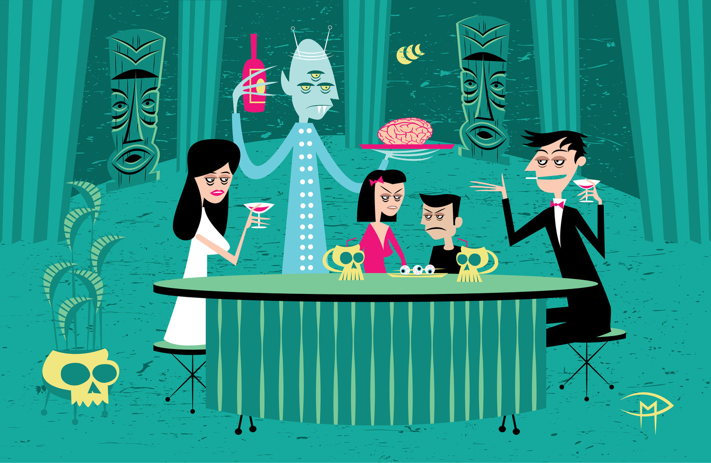 Unworldly Travelers Dinner Table Poster