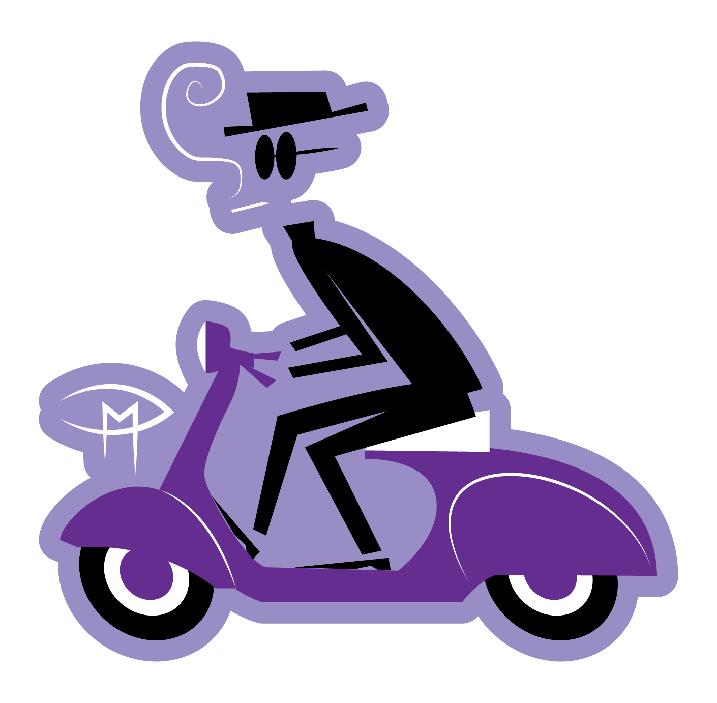 Invisible Man On A Vespa Sticker