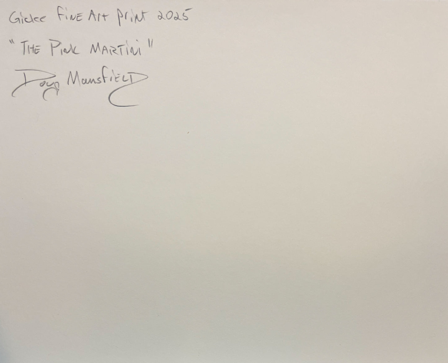 "The Pink Martini" 8"x10" Giclee Fine Art Print