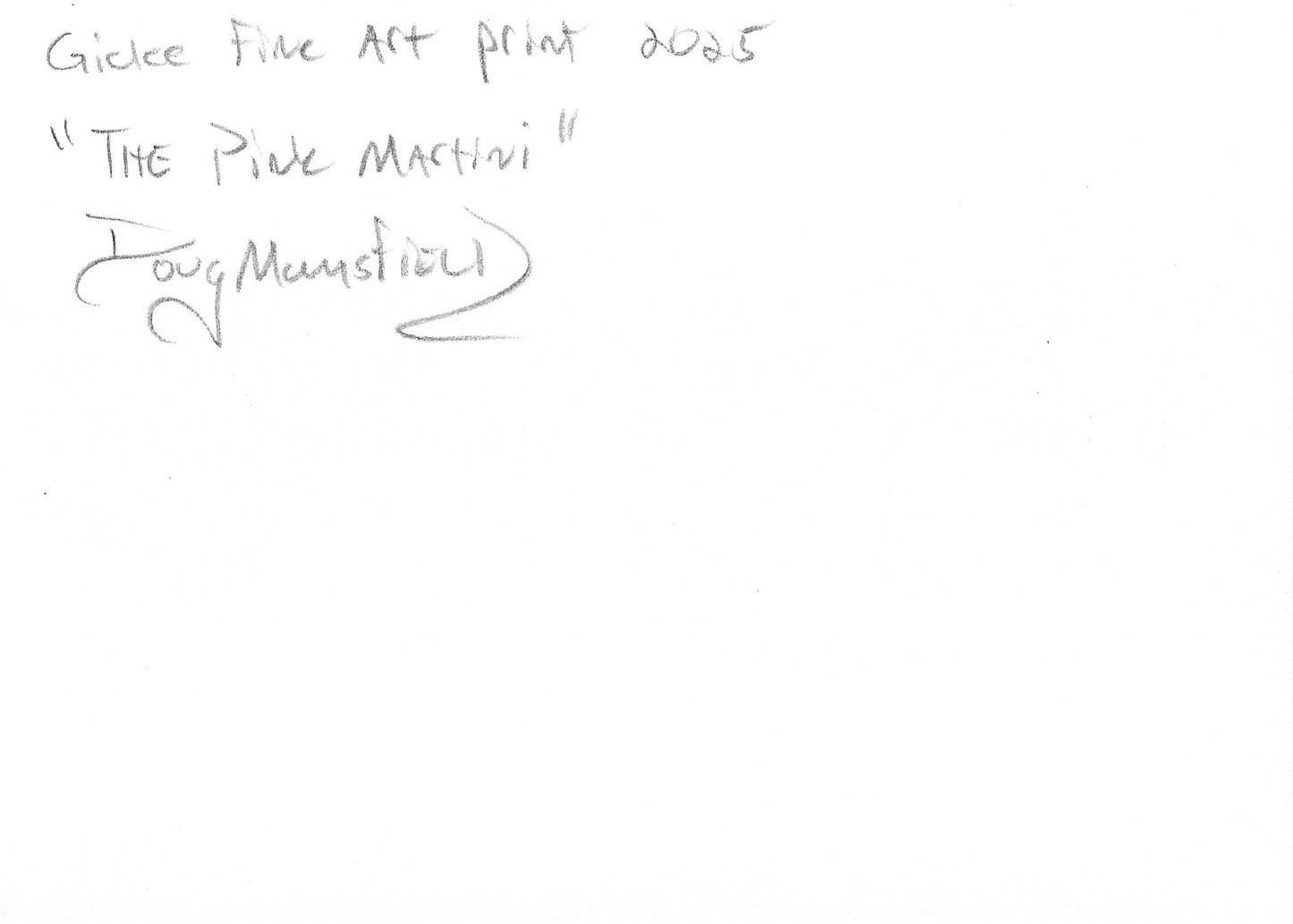 "The Pink Martini" 5"x7" Giclee Fine Art Print FRAMED