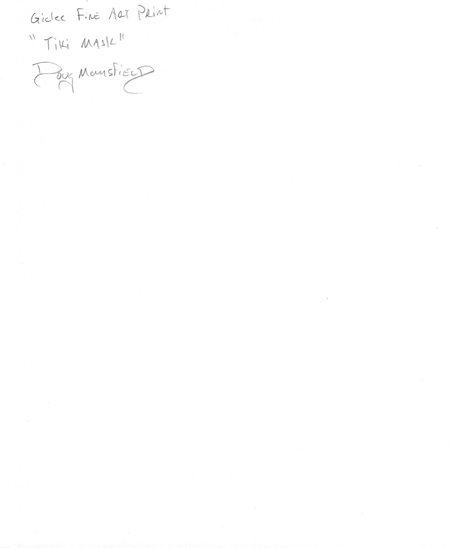 "Tiki Mask Repeat Pattern" 8"x10" Giclee Fine Art Print FRAMED