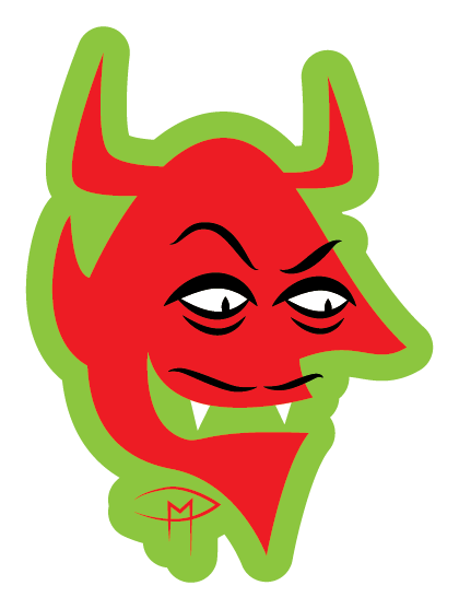 Devil Face Acrylic Pin