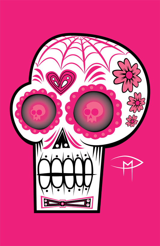 Day Of The Dead Sugar Skull Pink Poster