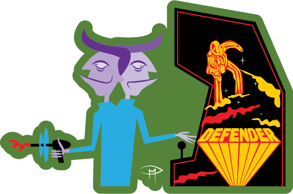 On The Defensive Arcade Addicts Sticker