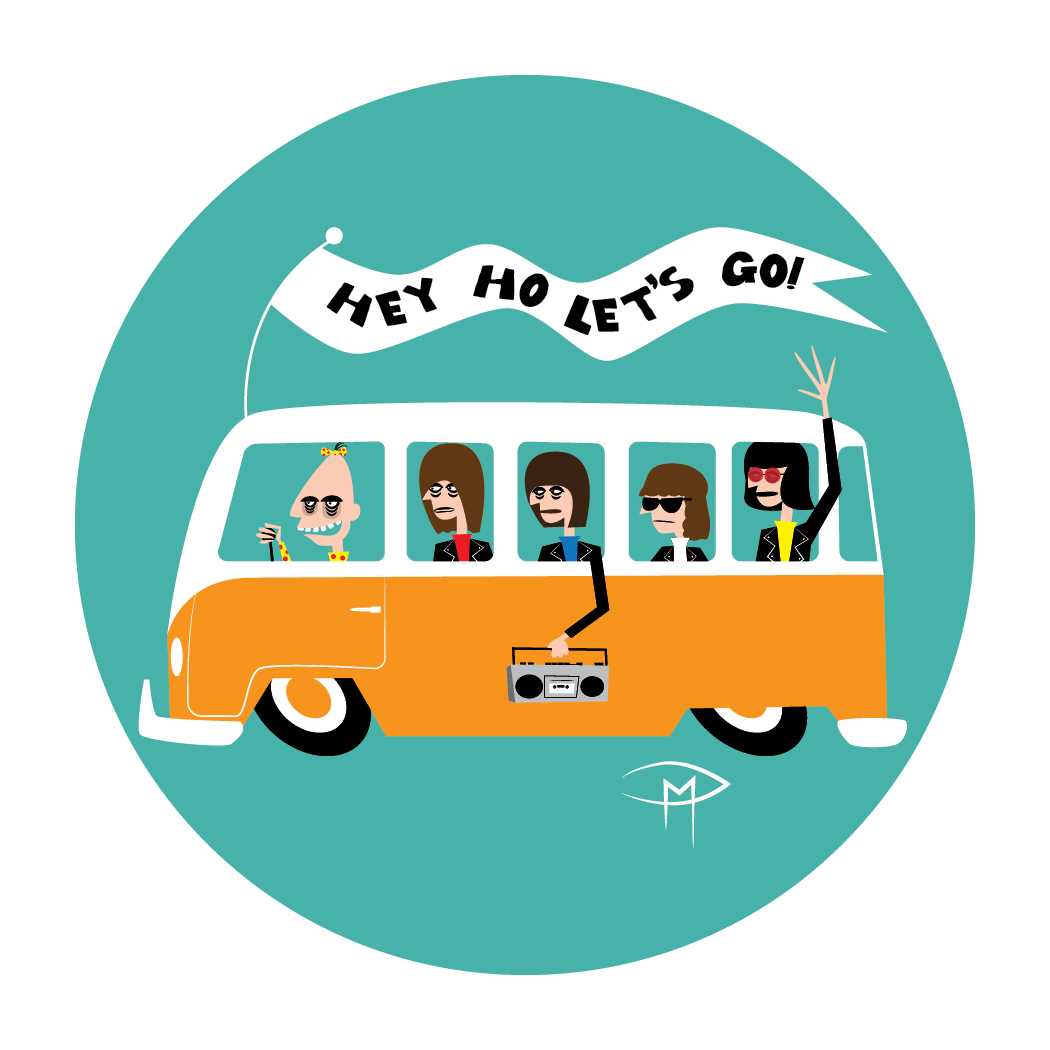 Rockaway Beach Sticker The Ramones Hey Ho Let's Go!