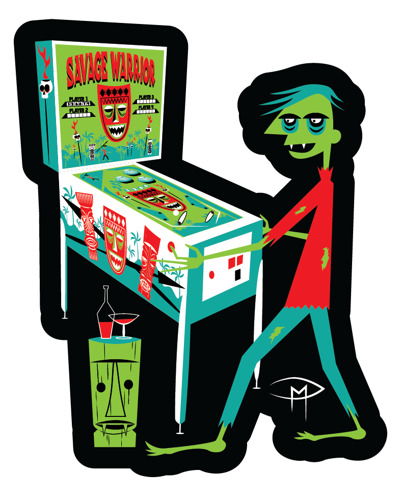 Savage Warrior Pinball Magnet