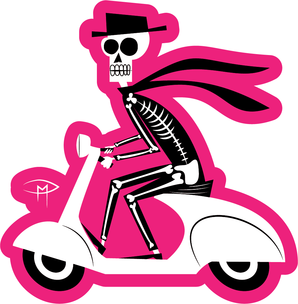 Skele On A Vespa Magnet
