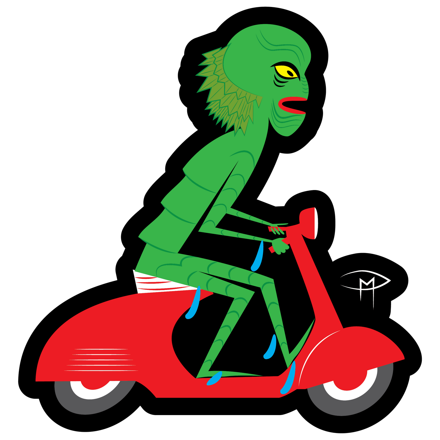 Creature On A Vespa Magnet
