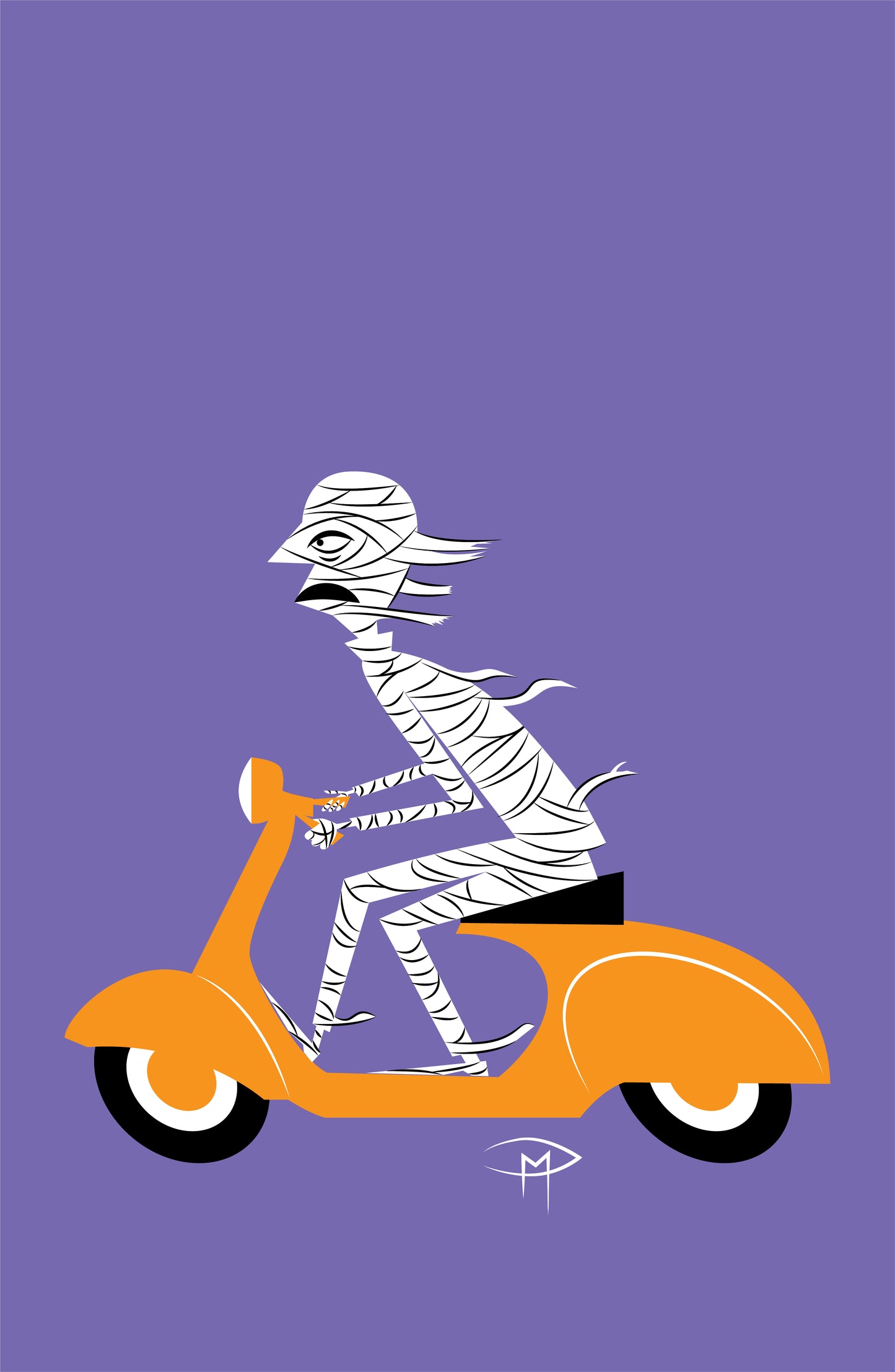 The Mummy On A Vespa Poster
