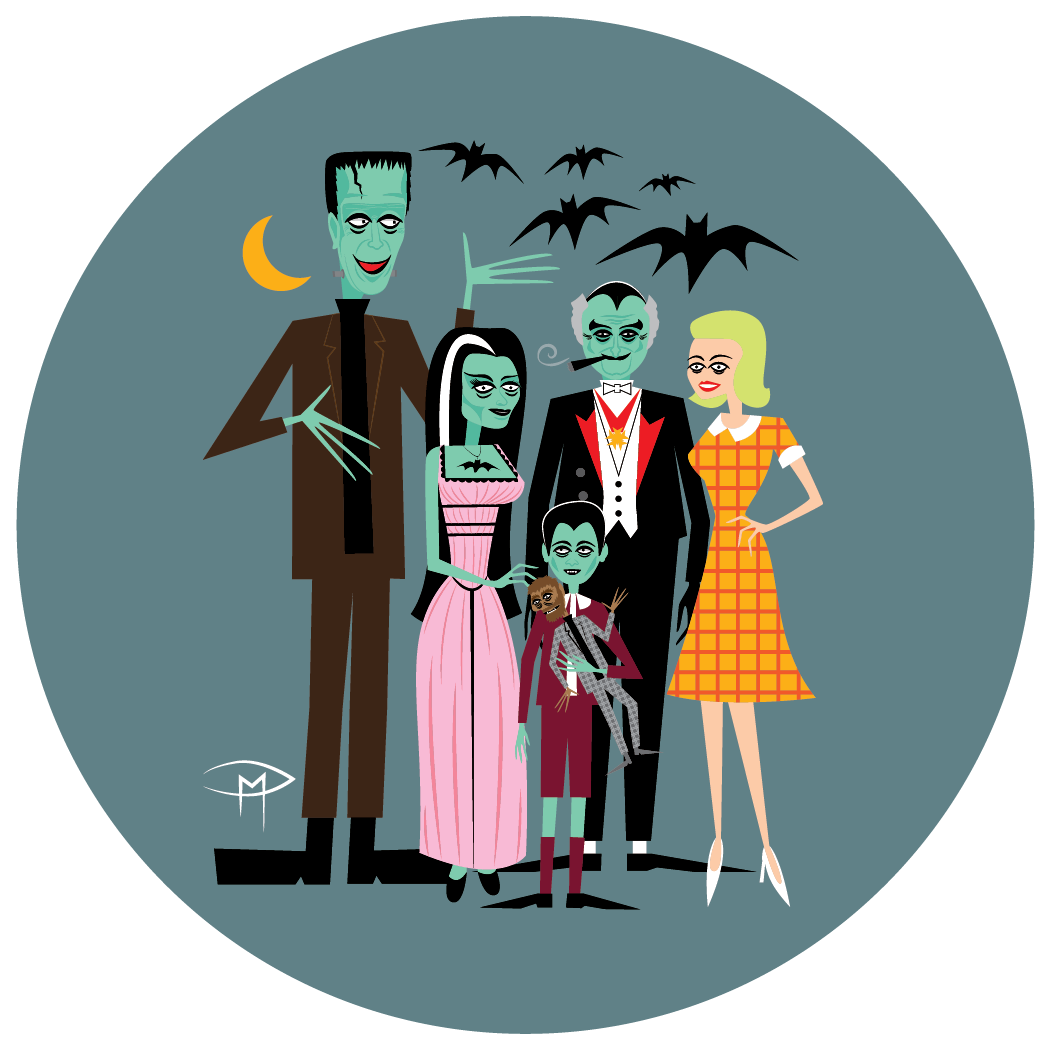 The Munsters Round Sticker