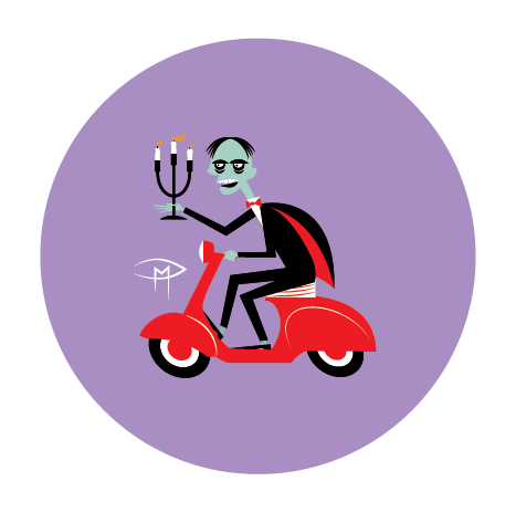 Ghouls Scooter Club 1" Button Set