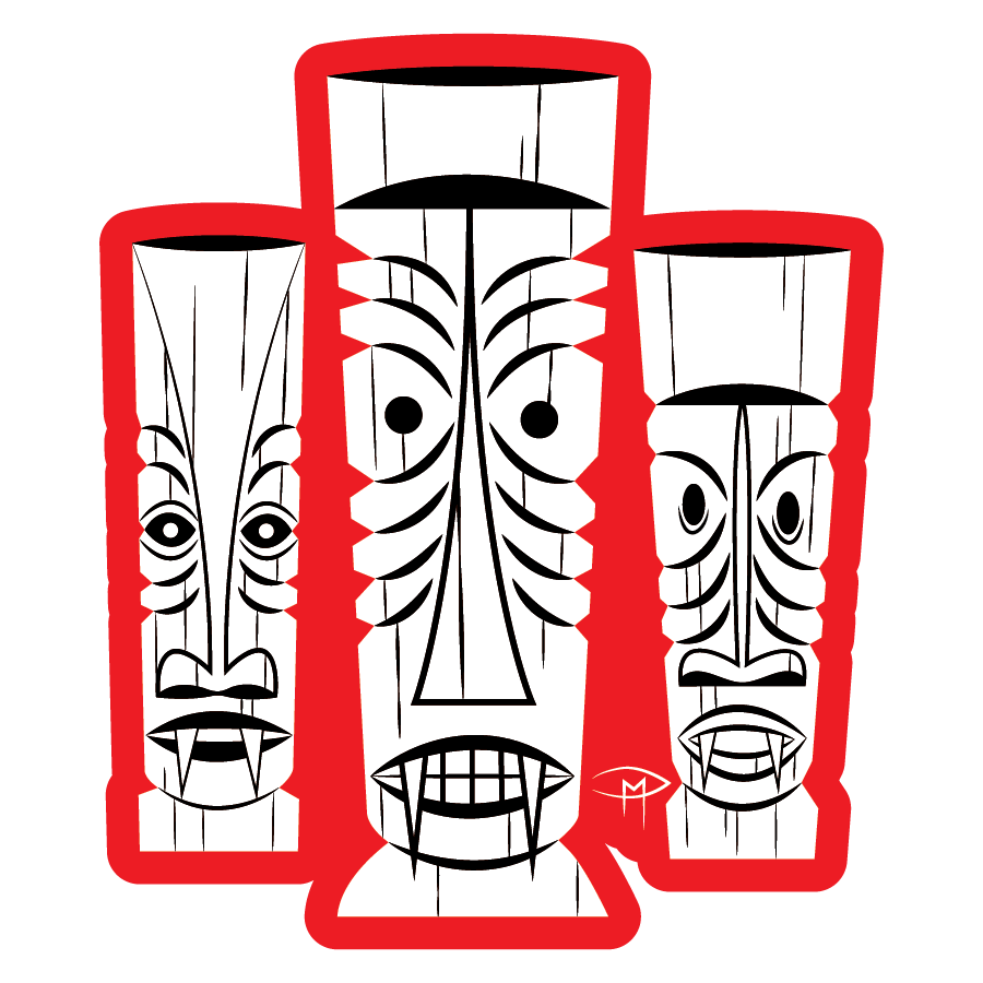 Three Tiki's Sticker