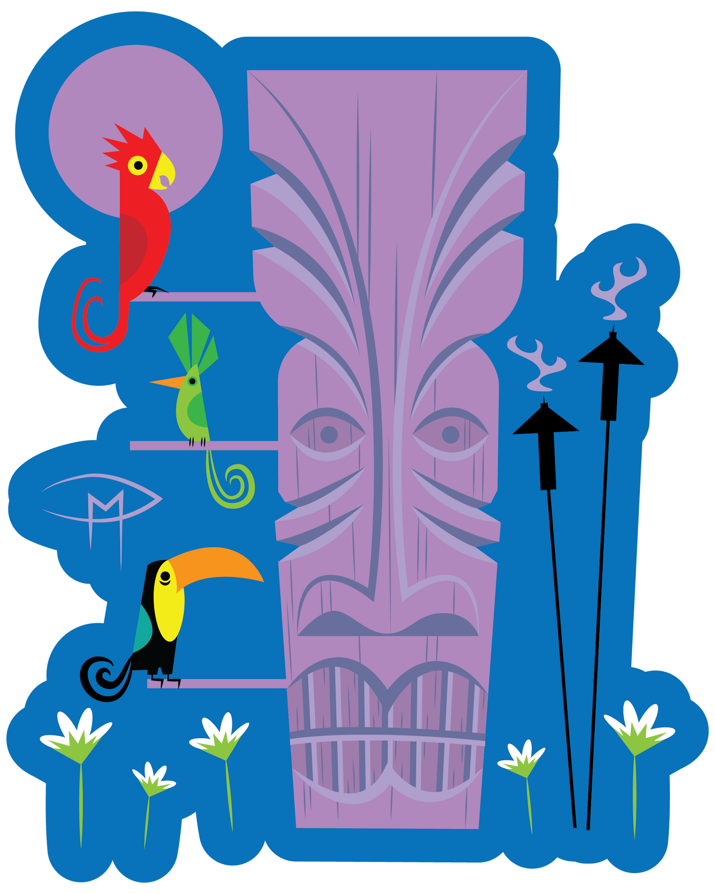 Tiki Birds Magnet
