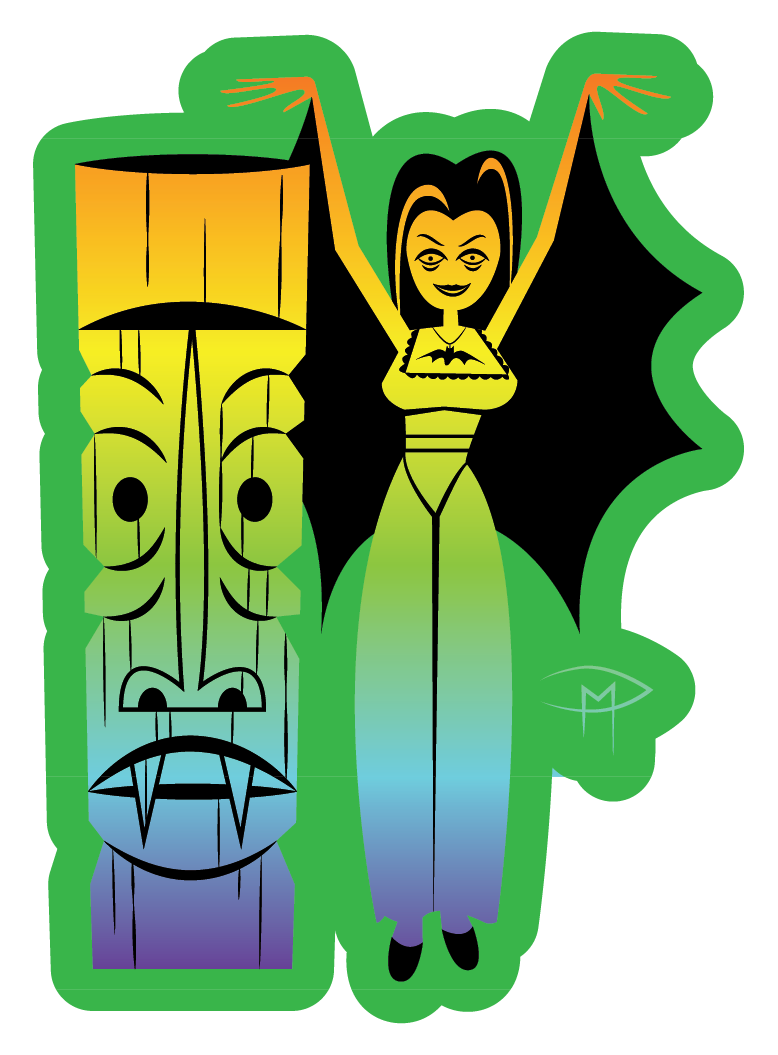 Tiki Ghool Lily Holographic Sticker