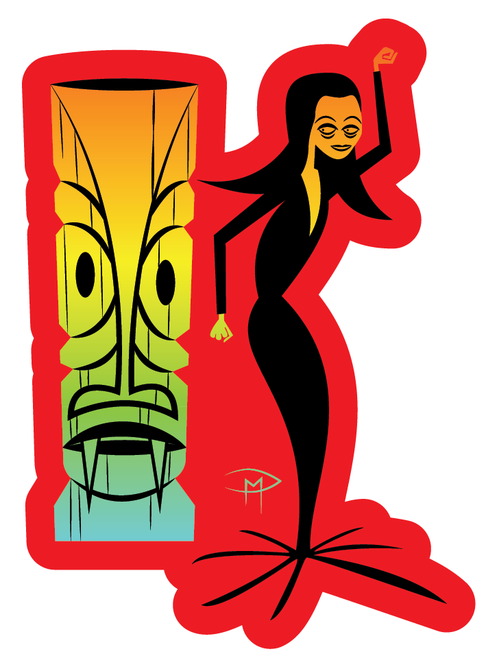 Tiki Ghool Morticia Holographic Sticker