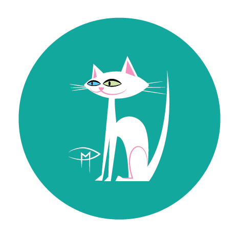 White Kittie 1" Button Set