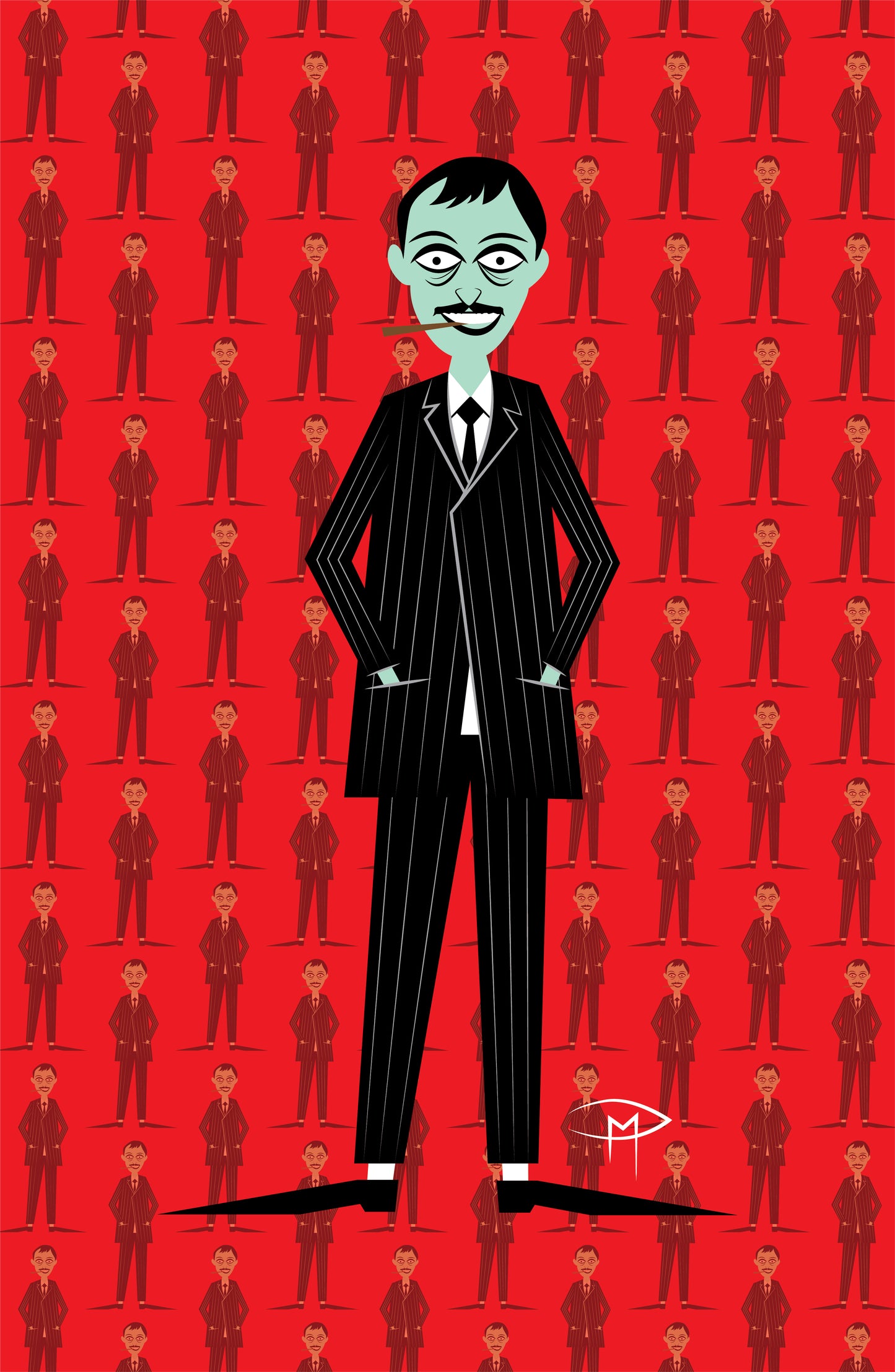 Gomez Addams Pattern Poster