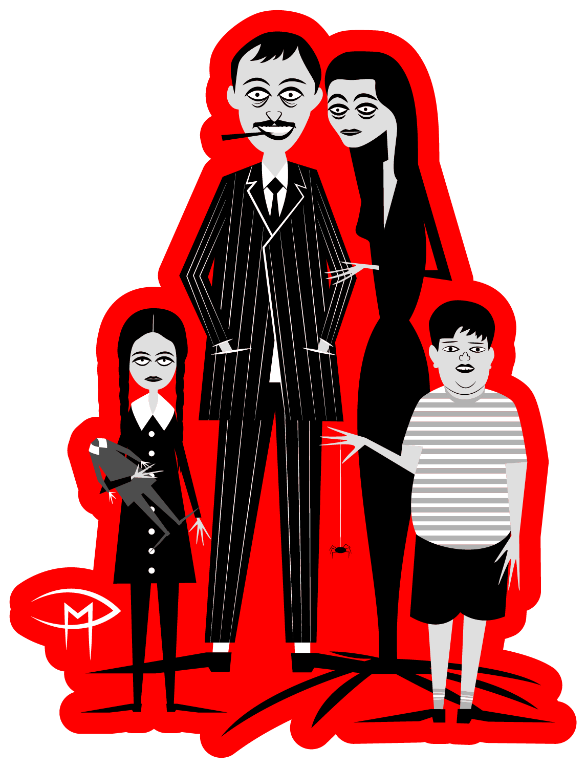 Addams Family Four Sticker