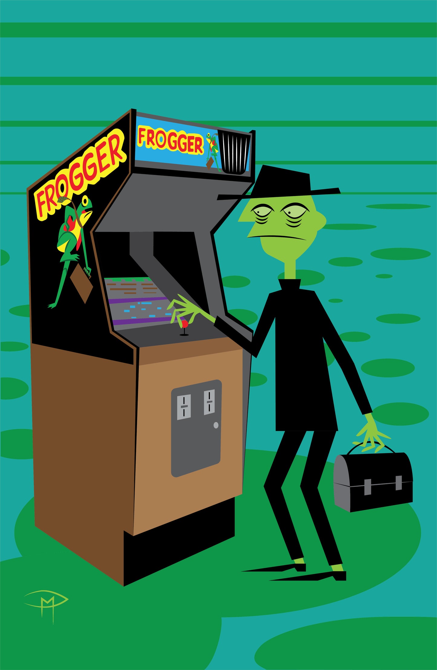 Amphibian Fixation (Frogger) Poster