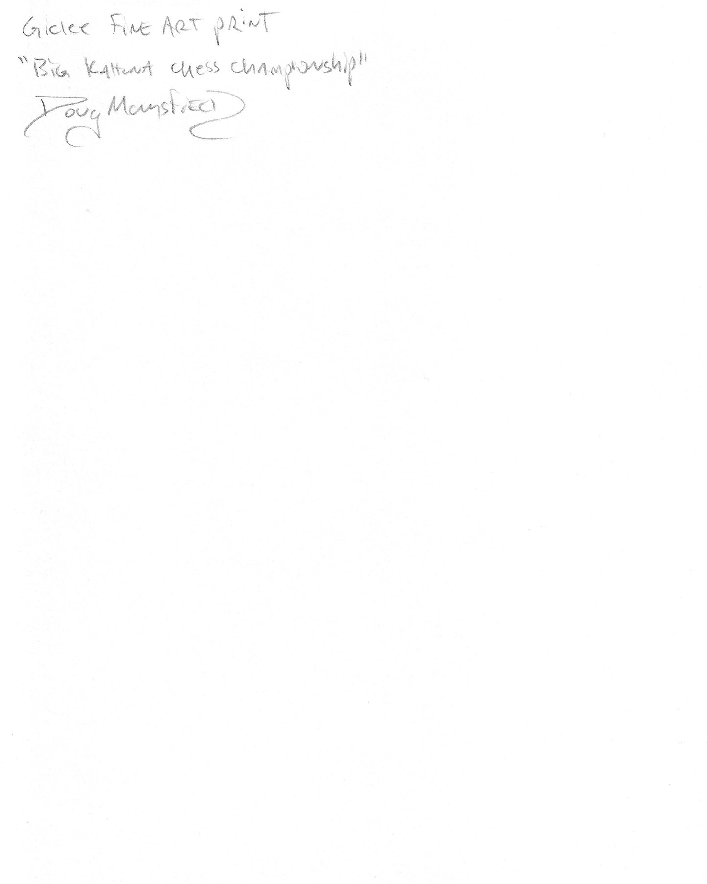 "Big Kahuna Chess Championship" 8"x10" Giclee Fine Art Print