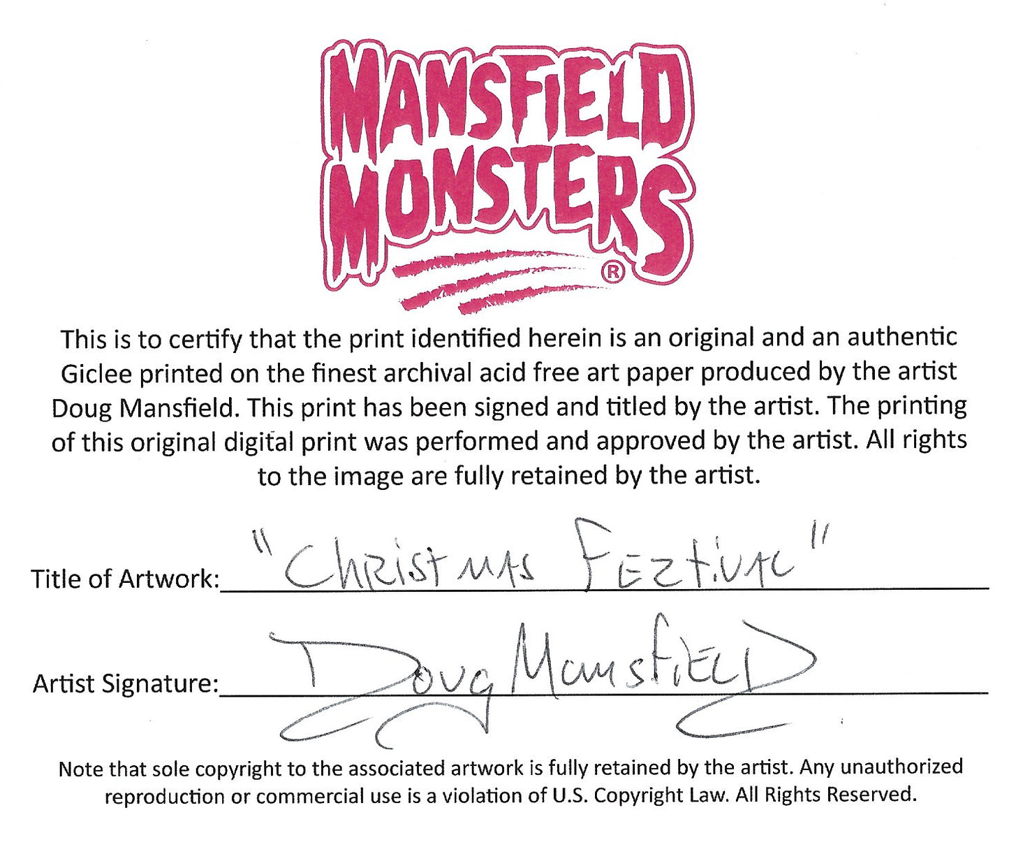 "Christmas Festival" 5"x7" Giclee Fine Art Print