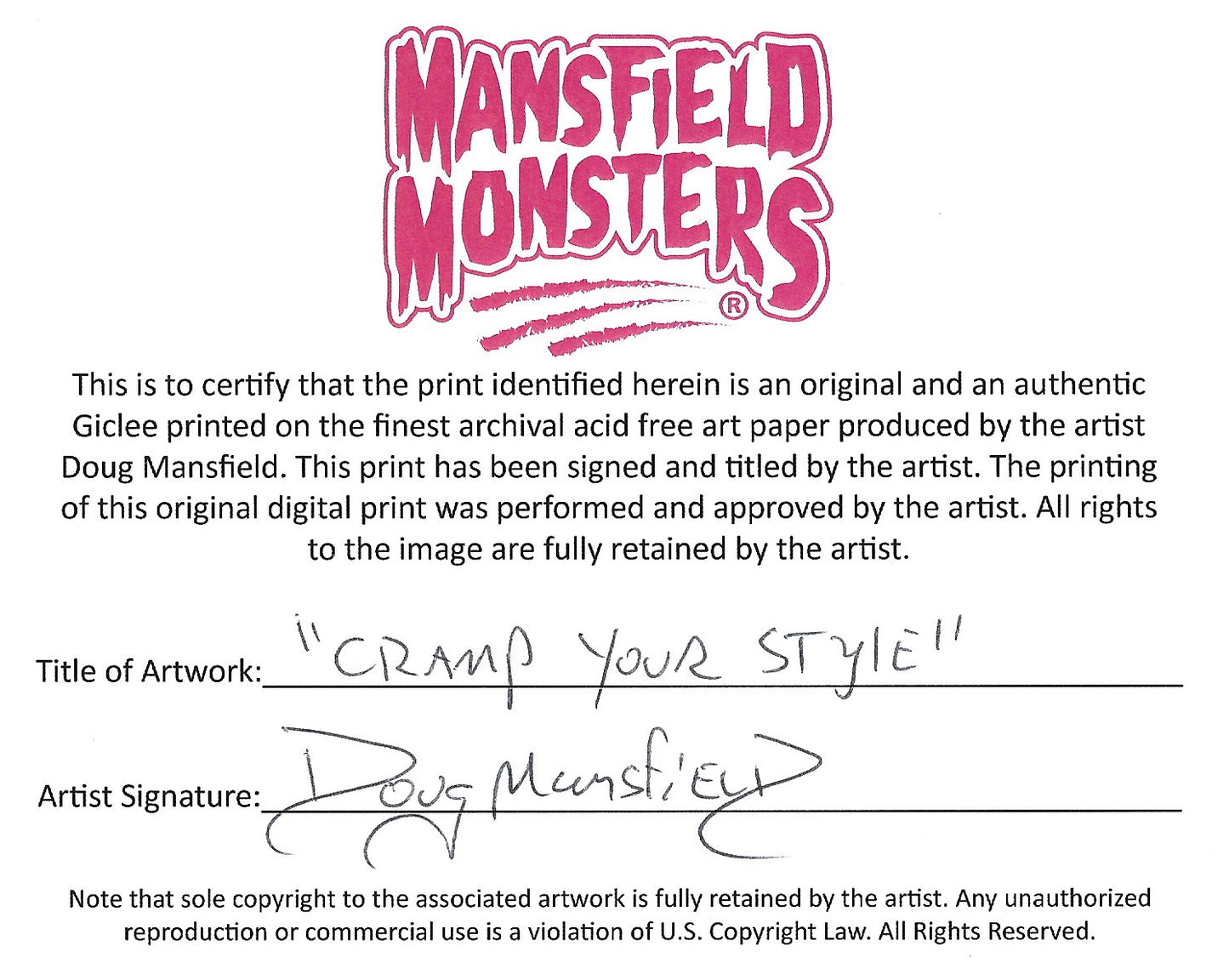 "Cramp Your Style" 8"x10" Giclee Fine Art Print