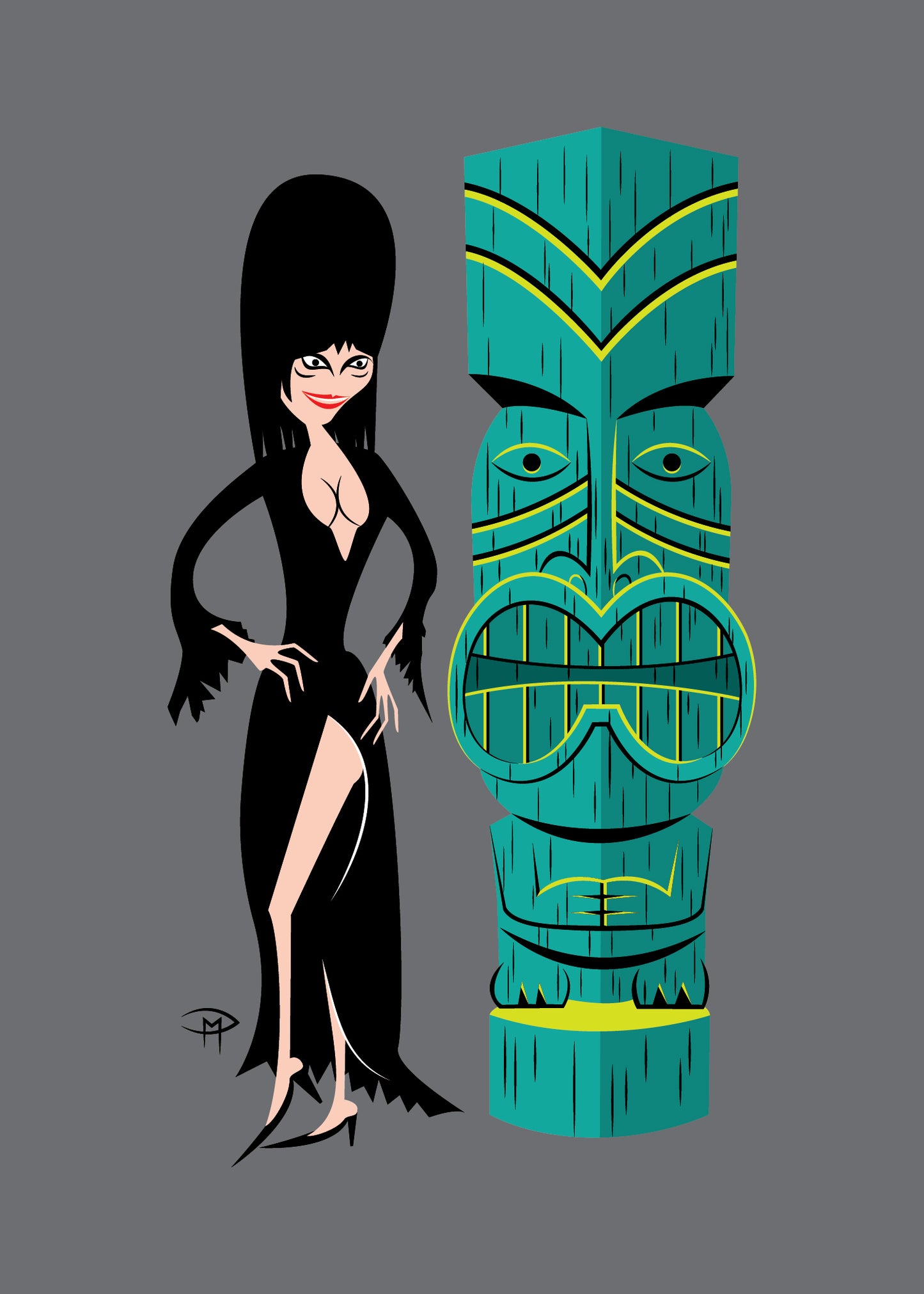 "Tiki Ghool Elvira" 5"x7" Giclee Fine Art Print