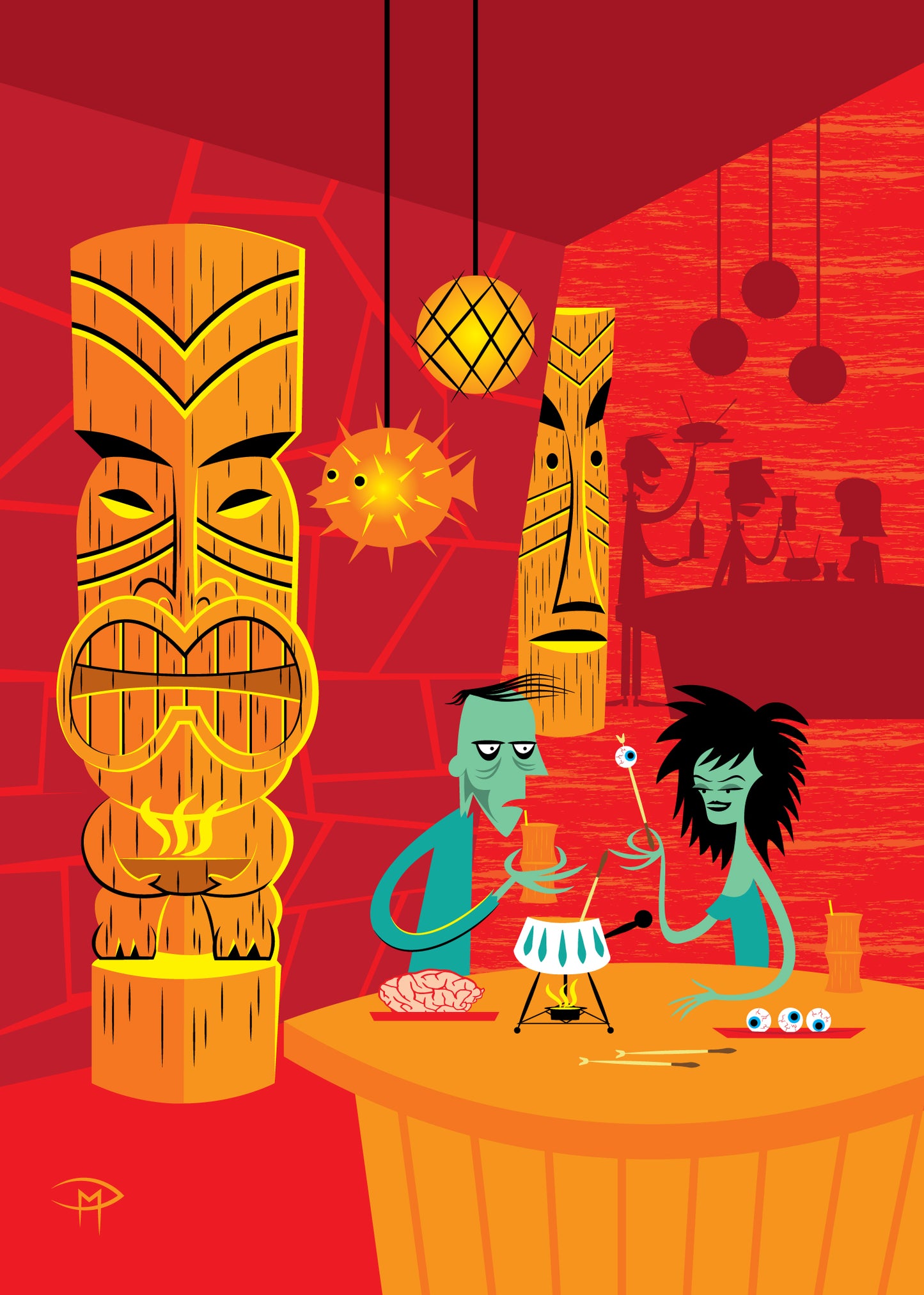 "Fondue Des Morts" 5"x7" Giclee Fine Art Print