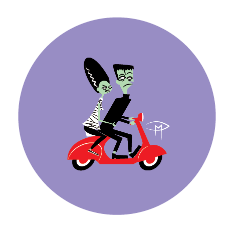 Ghouls Scooter Club 1" Button Set #1