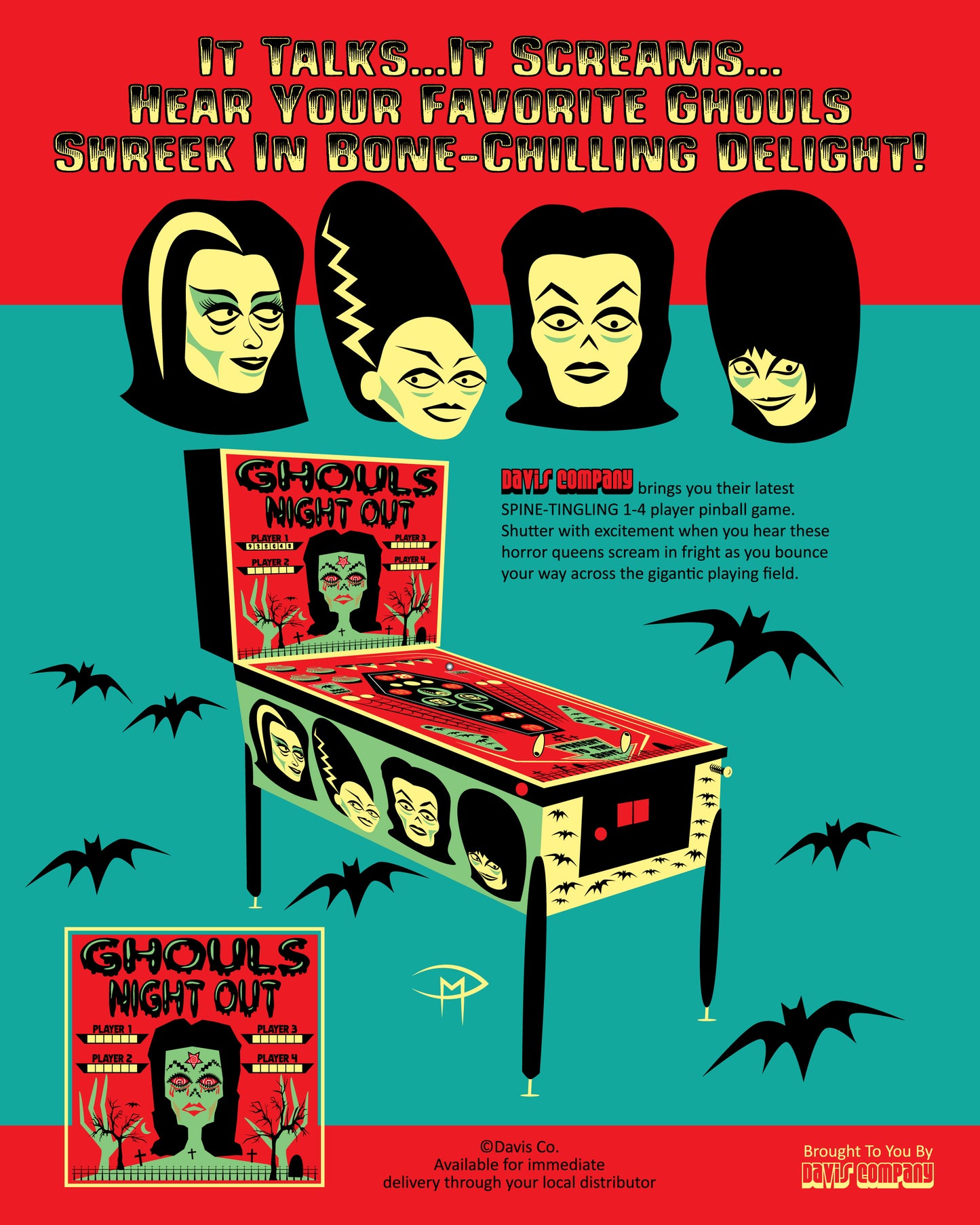 "Ghouls Night Out Ad" 8"x10" Giclee Fine Art Print