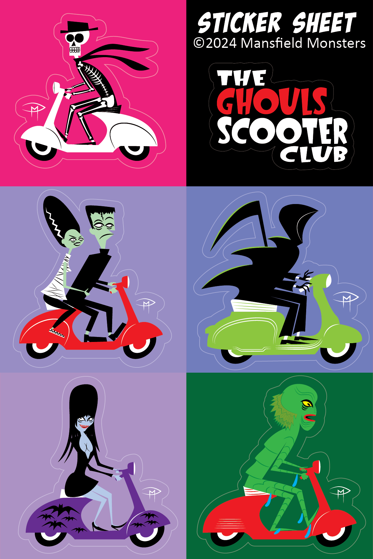 Ghouls Scooter Club Sticker Sheet