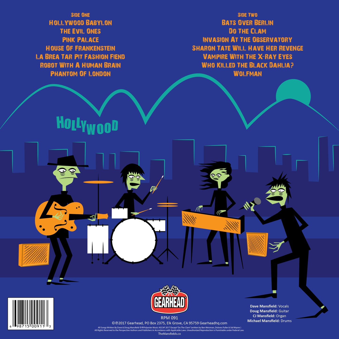 The Mansfields "Hollywood Babylon" Full Length Limited Orange Vinyl