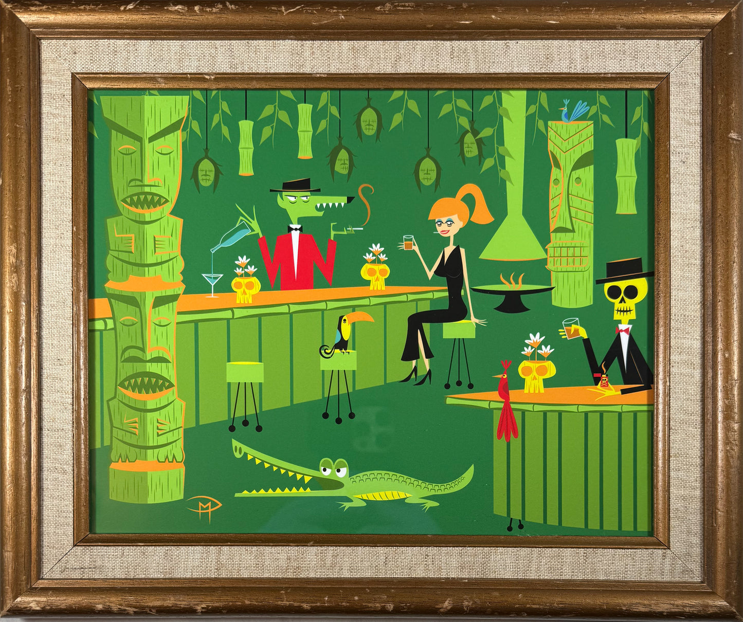 "Jungle Room Romance" 8"x10" Giclee Fine Art Print FRAMED