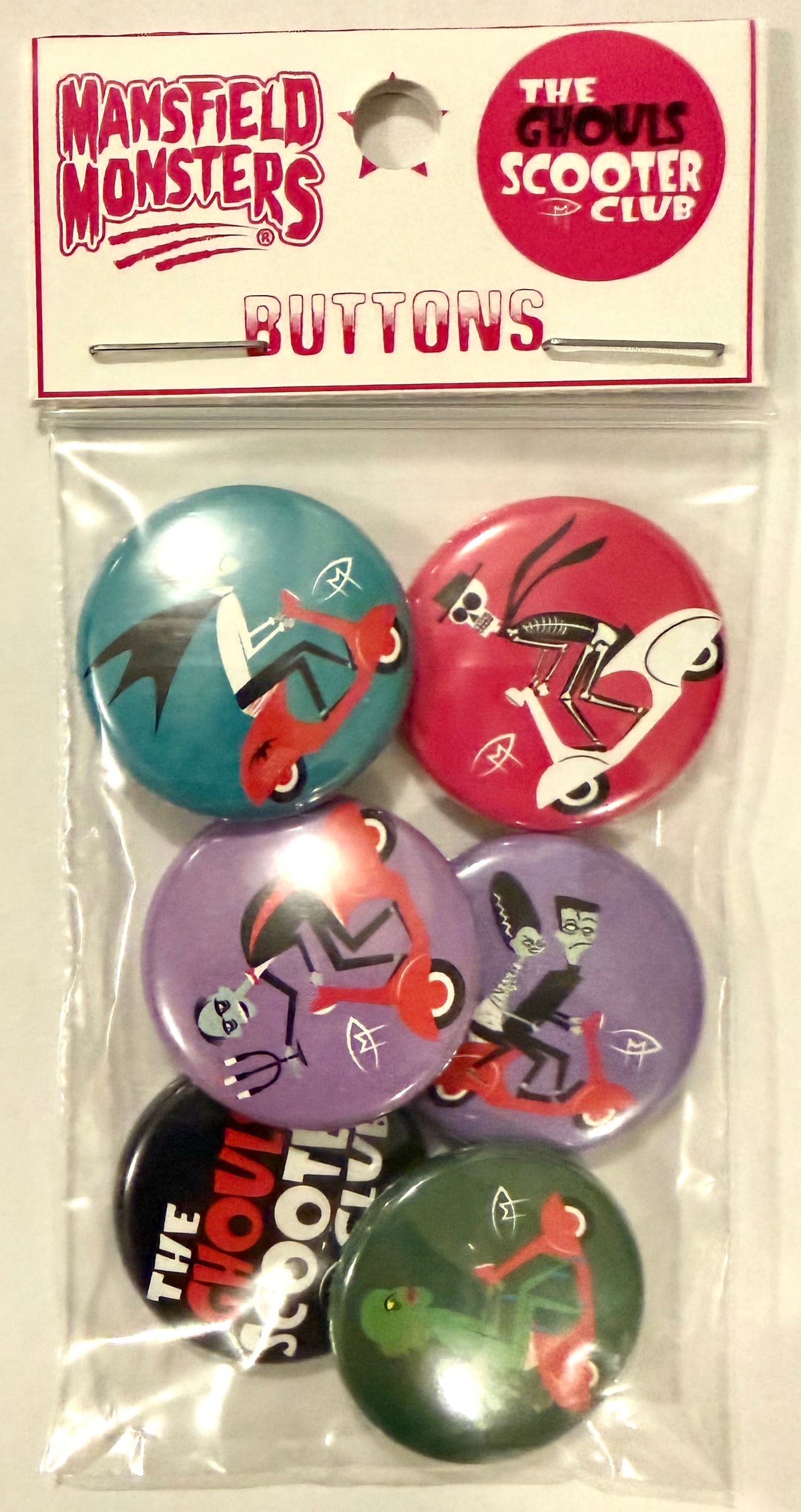 Ghouls Scooter Club 1" Button Set #1