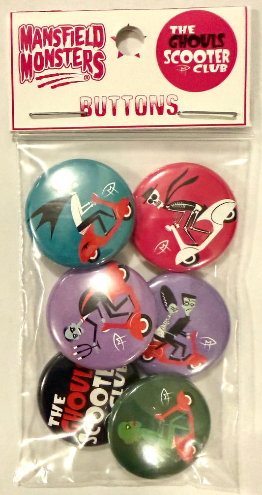 Ghouls Scooter Club 1" Button Set #1