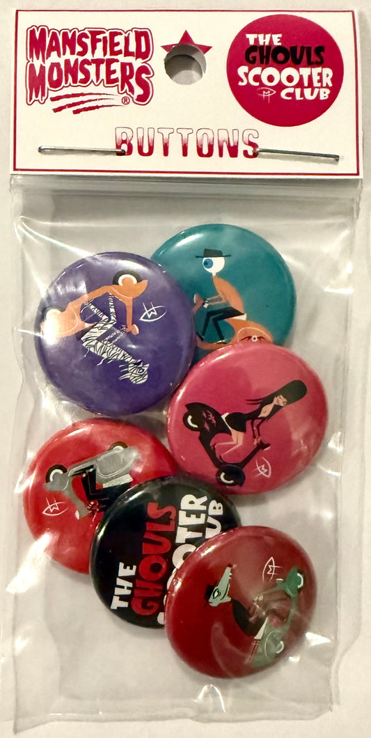 Ghouls Scooter Club 1" Button Set #2